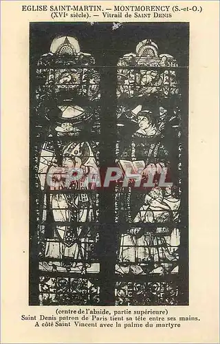 Ansichtskarte AK Eglise saint martin montmorency (s et o) (xvi siecle) vitrail de saint denis