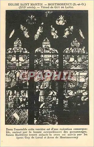 Cartes postales Eglise saint martin montmorency (s et o) (xvi siecle) vitrail de guy de laval