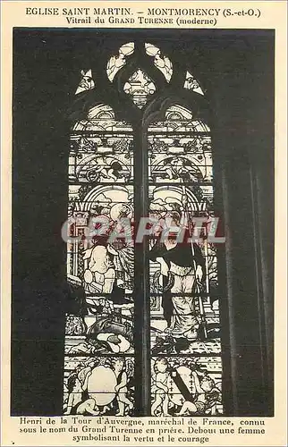 Cartes postales Eglise saint martin montmorency (s et o) (xvi siecle) vitrail du grand torenne (moderne)