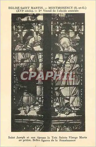 Cartes postales Eglise saint martin montmorency (s et o) (xvi siecle) 1er vitrail de l abside centrale