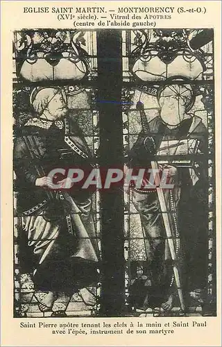 Cartes postales Eglise saint martin montmorency (s et o) (xvi siecle) vitrail des apotres (centre de l abside ga