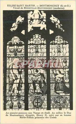 Cartes postales Eglise saint martin montmorency (s et o) (xvi siecle) vitrail de boudeville montmorency (moderne