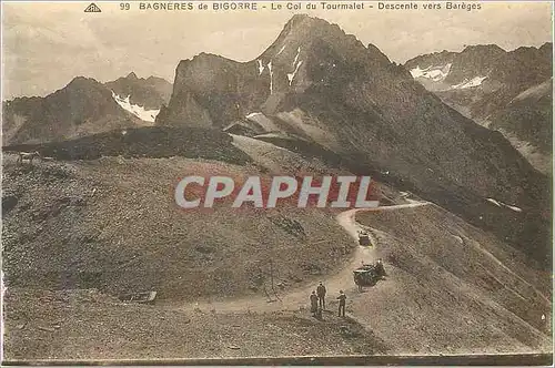 Cartes postales 99 bagneres de bigorre le col du tourmalet descente vers bareges