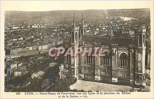 Ansichtskarte AK 180 lyon notre dame de fourviere vue sur lyon et la jonction du rhone et de la saone