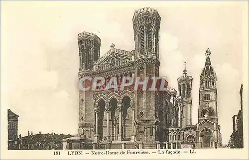 Cartes postales 181 lyon notre dame de fourviere la facade