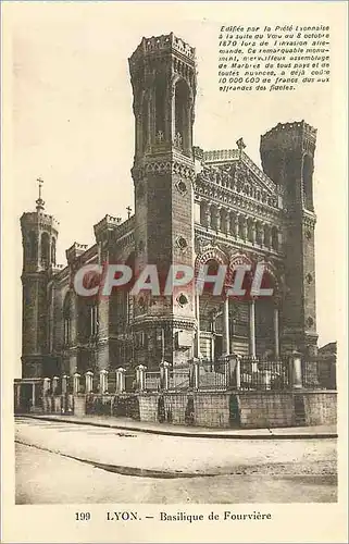 Cartes postales 199 lyon basilique de fourviere