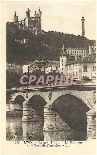 Ansichtskarte AK 190 lyon le pont tilsill la basilique et la tour de fourviere