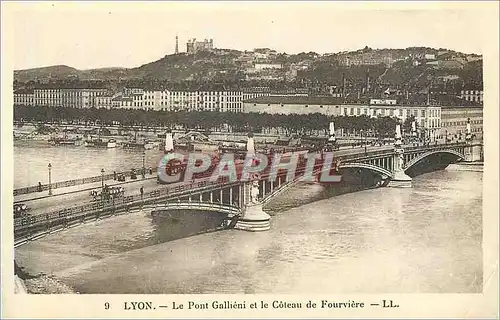 Ansichtskarte AK 9 lyon le pont gallieni et le coteau de fourviere Tramway