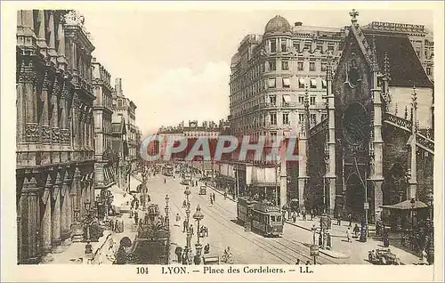 Ansichtskarte AK 104 lyon place des cordeliers Tramway