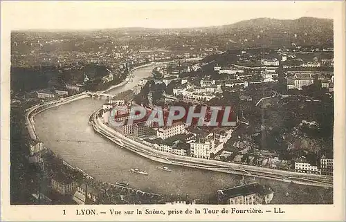 Ansichtskarte AK 1 lyon vue sur la saone prise de la tour de fourviere