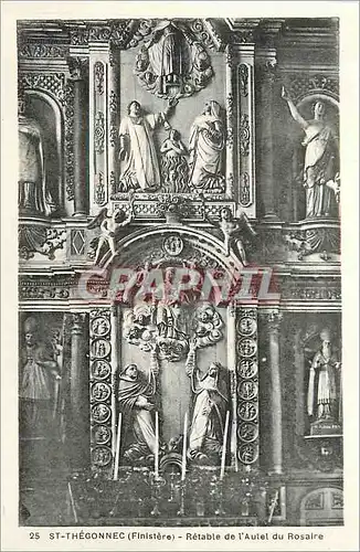 Ansichtskarte AK 25 st thegonnec (finistere) retable de l autel du rosaire