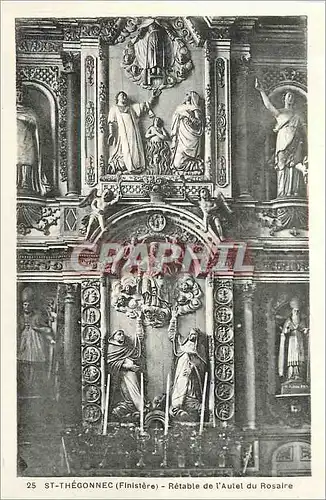 Cartes postales 25 st thegonnec (finistere) retable de l autel du rosaire
