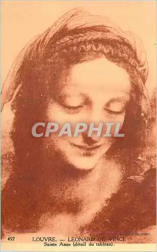 Cartes postales 497 louvre leonard de vinci sainte anne (detail du tableau)