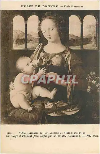 Cartes postales Musee du louvre ecole florentine 1326 vinci (lionardo da) dit leonard de vinci (1452 1519)