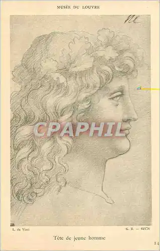 Cartes postales Musee du louvre tete de jeune homme
