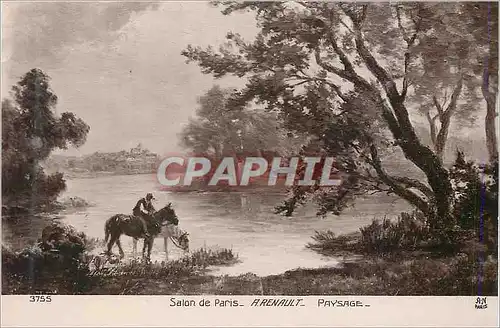 Cartes postales 3755 salon de paris a renault paysage