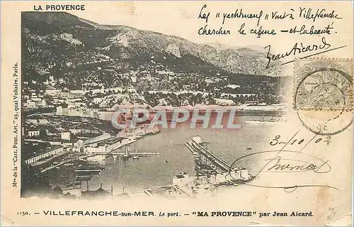 Cartes postales La provence 1150 villefranche sur mer ma provence par jean aicard