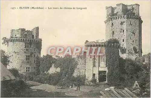 Cartes postales 1971 elven (morbihan) les tours du chateau de la largouet