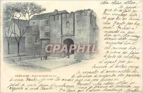 Cartes postales Guerande porte de saille (m h)  (carte 1900)