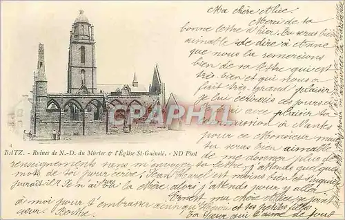 Ansichtskarte AK Batz ruines de n d du murier de l eglise st guenole (carte 1900)