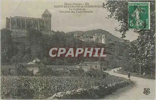 Cartes postales Haute garonne 254 saint bertrand de comminges la cathedrale vue prise des trois chemins