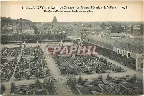 Cartes postales Villandry Le Chateau Le Potager l Ecurie et le Village