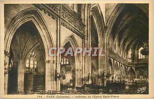 Cartes postales Caen Calvados Interieur de l Eglise Saint Pierre