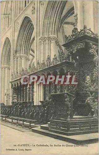 Ansichtskarte AK Bayeux La Cathedrale les Stalles du Choeur