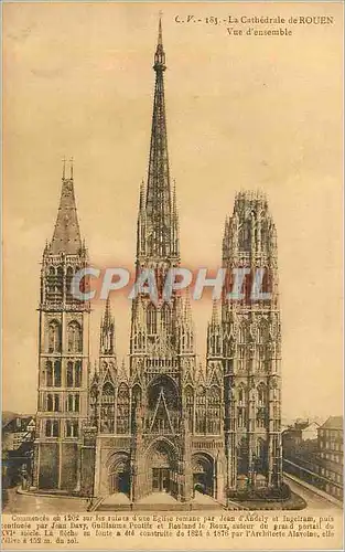 Ansichtskarte AK La Cathedrale de Rouen Vue d ensemble