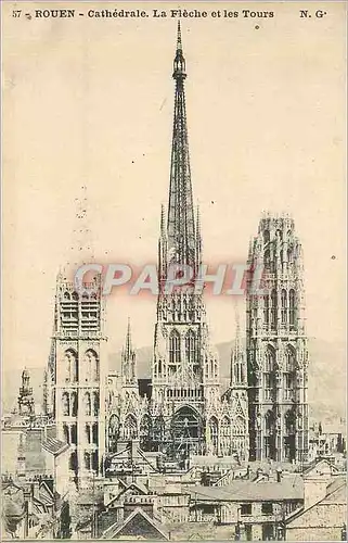 Cartes postales Rouen Cathedrale La Fleche et les Tours