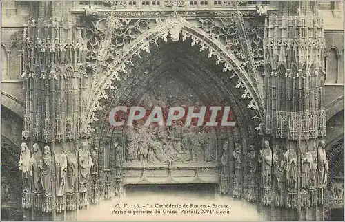 Cartes postales La Cathedrale de Rouen Facade Partie superieure du Grand Portail