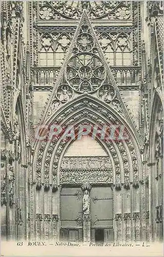 Cartes postales Rouen Notre Dame Portail des Libraries