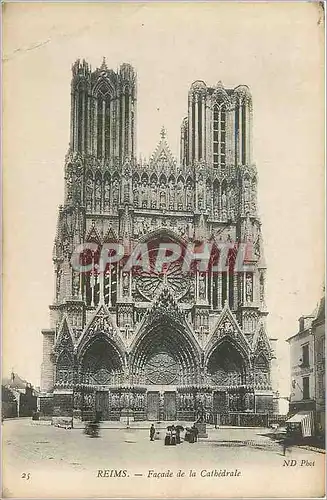 Ansichtskarte AK Reims Facade de la Cathedrale