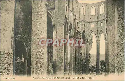 Ansichtskarte AK Ruines de l Abbaye d Hambye Manche La Nef et le Bas Cotes