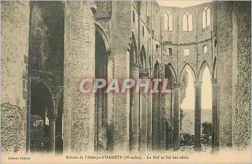 Cartes postales Ruines de l Abbaye d Hambye Manche La Nef et le Bas Cotes