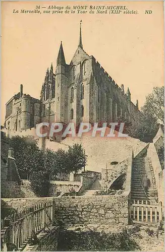 Cartes postales Abbaye de Mont Saint Michel La Merveille vue prise de la Tour du Nord