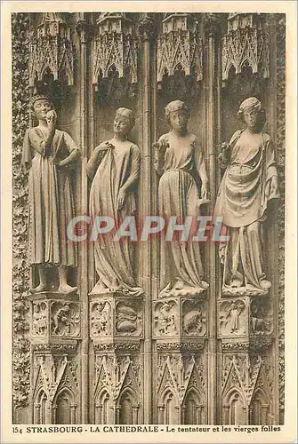 Cartes postales Strasbourg La Cathedrale Le tentateur et les vierge folles