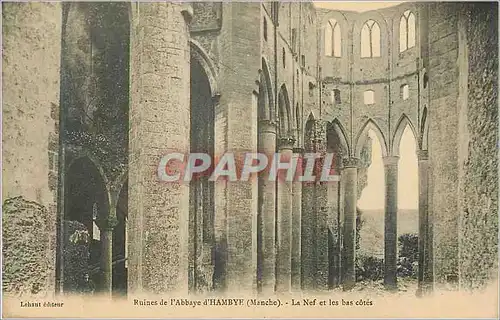 Cartes postales Ruines de l Abbaye d Hambye Manche La Nef et les bas cotes