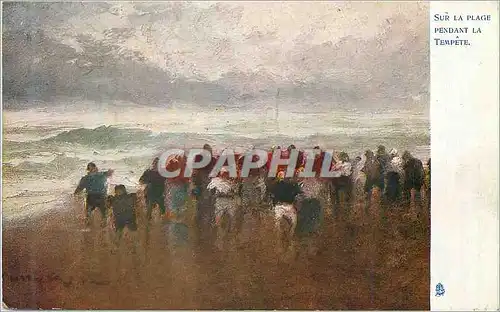 Cartes postales Sur la Plage pendant La Tempete