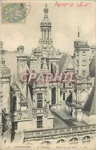 Cartes postales Chambord Le Chateau Detail sur les toits