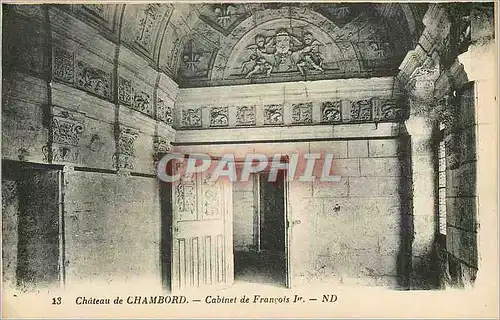 Cartes postales Chateau de Chambord Cabinet de Francois 1er