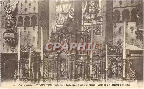 Cartes postales Montferrand Interieur de l Eglise Autel en cuivre cisele