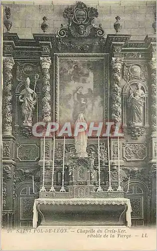 Ansichtskarte AK Saint Pol de Leon Chapelle du Creis Ker retable de la Vierge