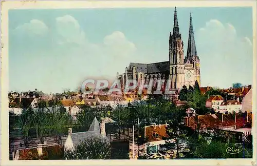 Cartes postales moderne Chartres E et L Vue generale et sa Cathedrale