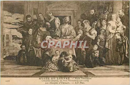 Cartes postales Musee du Louvre Ecole Venitienne Caliari Les Disciples d Emmaus