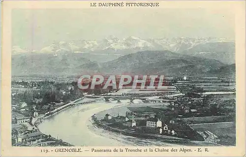 Cartes postales Grenoble Panorama de la Tronche et la Chaine des Alpes