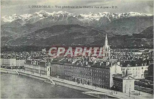 Ansichtskarte AK Grenoble Vue generale et la Chaine des Alpes