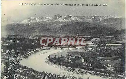 Cartes postales Grenoble Panorama de la Tronche et la Chaine des Alpes