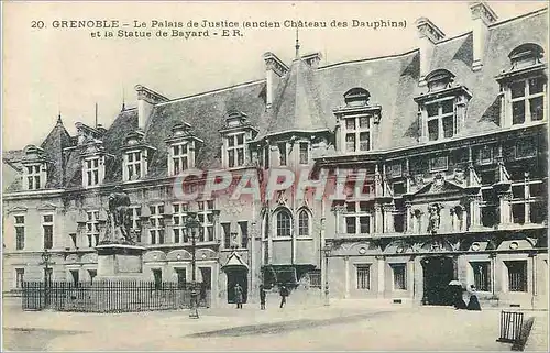 Ansichtskarte AK Grenoble Le Palais de Justice ancien Chateau des Dauphins et la Statue de Bayard