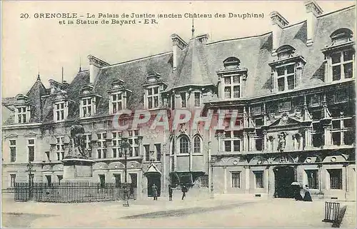 Cartes postales Grenoble Le Palais de Justice ancien Chateau des Dauphins et la Statue de Bayard